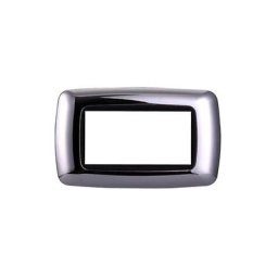 Plaque compatibles Bticino Livinglight 4 modules plastique convexe couleur chrome poli - Chrome