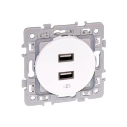 Square prise usb double 2000 ma blanc - 60229 - Eurohm