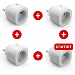 Prise connectée - prise électrique intérieure connectée - Home Plug Avidsen 127006 - 3 plus 1