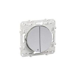 Schneider Electric - odace, va-et-vient + va-et-vient lumineux alu, 10 a, à vis, led orange 1,5 ma