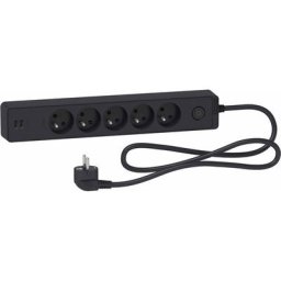 Rallonge multiprises 5 prises 2P+T anthracite 2 usb 1,5m Schneider Electric ref. ST935U1B