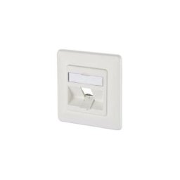 130B20D11002KE Prise réseau encastré insert avec plaque centrale et châssis non équipé 1 port blanc