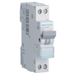 Hager - Magnétothermique 1 Pôle+N 16A 4.5KA c 1 Module MJN516A