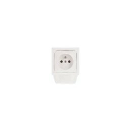Prise de courant 2P+T 16A blanc avec cadre saillie pour moulure hauteur 15mm Keva Planet Wattohm