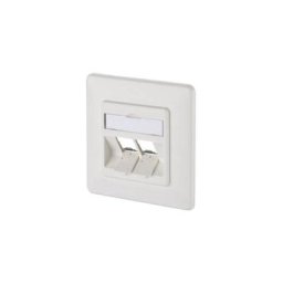 130B20D21002KE Prise réseau encastré insert avec plaque centrale et châssis non équipé 2 ports
