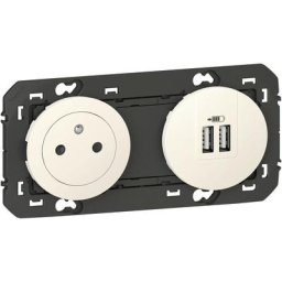 Legrand - Prise de courant 2P+T surface avec prise 2 usb type-A dooxie 3A précâblés finition blanc