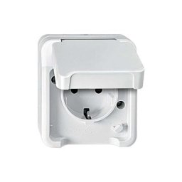 Prise 2P+T avec clapet Merten 4074944 AQUASTAR gris clair