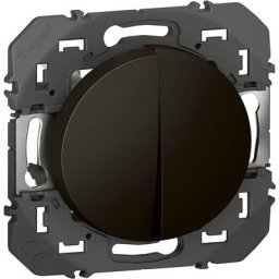 Double Interrupteur ou va-et-vient, Dooxie - 10A - AX175 - 250V - Noir Legrand