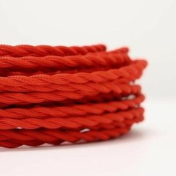 Barcelona Led - Câble électrique tressé en tissu effet soie Couleur rouge