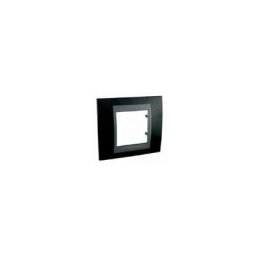 Schneider Electric - plaque schneider unica top - 1 poste - 2 modules - noir rhodium - liseré