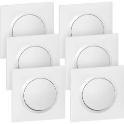 Legrand - Lot de 6 Interrupteurs ou va-et-vient Dooxie - Blanc - Griffes vendues séparement