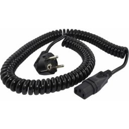 Hawa - R6503 appareils iec Câble de raccordement noir 2.3 m câble spiralé