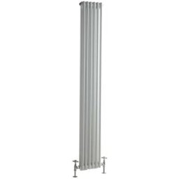 Windsor - Radiateur Rétro Vertical Double Rang - Blanc - 180cm x 29cm - Hudson Reed