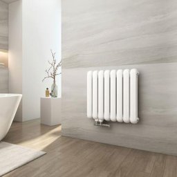 Emke - Radiateur eau chaude en acier Radiateur Horizontal Conception tube rond, Blanc 55x58cm 733W