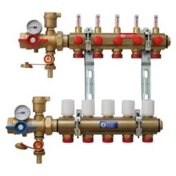 Collecteur KITR553FK prémonté avec débitmètre, 5 départs. Giacomini