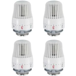 Lot de 4 têtes thermostatiques, tête de rechange pour vanne de radiateur M30 x 1,5, vanne de