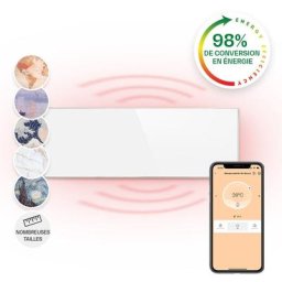 Klarstein - Wonderwall Smart radiateur infrarouge 30x100 cm 300W minuterie hebdomadaire IP24 blanc