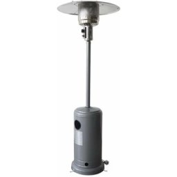 Chauffage d'extérieur à gaz 13kW - Siberia - Parasol chauffant gris. avec roulettes et