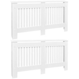 Vidaxl - Cache-radiateurs 2 pcs Blanc mdf 152 cm Blanc