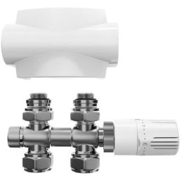 Kit soupape thermostatique pour radiateur, Blanc vannes de radiateur avec couverture décorative,
