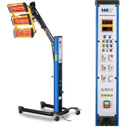 MSW - Lampe Infrarouge Carrosserie 3300 w 3 Emetteurs Ir Sechage Laque Avec Fonctions - Noir, Argent
