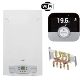 Chaudière Gaz BasNox Luna st Blue Compact 2.24 Chappée 24 kW / Cheminée Complète (Douilles +