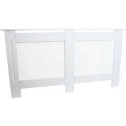 MonsterShop Cache Radiateur à Motif Grillagé en mdf Blanc de 151,5cm de Large x 82cm de Haut x