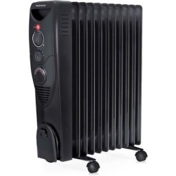 Radiateur à bain d'huile 2500W 11 éléments - Chauffage électrique portable avec Minuterie intégrée,