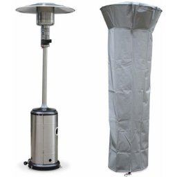 Chauffage d'extérieur gaz 12.5kW - Finland - Parasol chauffant en acier inoxydable. réglable. porte