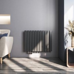 Radiateur eau chaude Anthracite 63x85cm panneau Radiateur à eau chaude, Horizontal couche unique