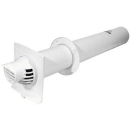 Terminal horizontal Rolux Condensation ø 80/125mm, excentrique, blanc