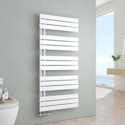 Sèche-serviettes eau chaude Radiateur eau chaude en acier Radiateur à panneau plat Blanc 1320x600mm