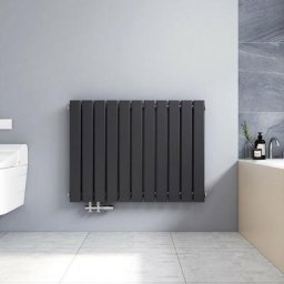 Radiateur à eau chaude Anthracite horizontal Radiateur couche double 63x85cm, 1136W chauffage