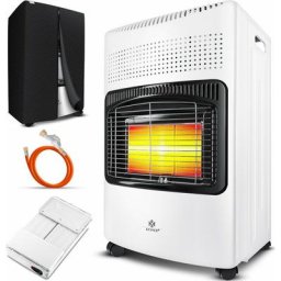 Chauffage à gaz en céramique 4 200 watts avec régulateur de pression, tuyau de gaz Cheminée au gaz