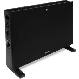 Convecteur électrique 2000W – Noir – Avec Ventilateur Turbo - Thermostat réglable - 2 positions de