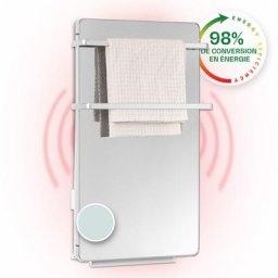Hot Spot Crystal Flow radiateur de salle de bains 45 x 82 cm 36 m² 2000 W 5-40 °C LED - Blanc
