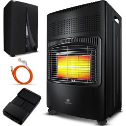 Chauffage à gaz en céramique 4 200 watts avec régulateur de pression, tuyau de gaz Cheminée au gaz