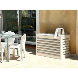Cache climatisation Venetian Aluminium beige clair RAL9001 - Moyen l 110 x h 80 x p 55 cm - Beige