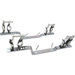 Jeu de 2 supports métal avec isolant pour collecteur - Compatible 20/27 à 33/42 - Chrome