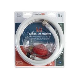 Kit Parasol Chauffant propane - Flex. 1,5m 10 ans + dét. Propane - Rouge/Blanc - Favex