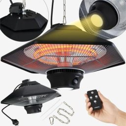 Chauffage infrarouge plafond Radiateur électrique suspendu Chauffage de terrasse (2.000W avec