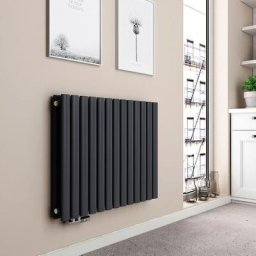 Emke - Radiateur eau chaude en acier Tube Rond Radiateur Mural Anthracite 60x77cm 1188W Double