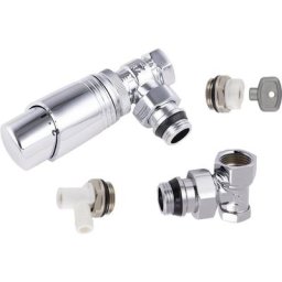 Kit complet robinet de radiateur thermostatique équerre 15x21 Noyon&thiebault chromé