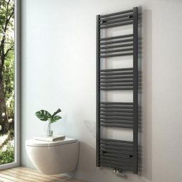 Radiateur à eau chaude Sèche-serviettes Raccordement central - Anthracite 160x50 cm 654Watts