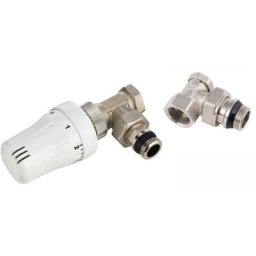 Kit robinet de radiateur thermostatique équerre 15x21 + coude de réglage 15x21 Noyon&thiebault
