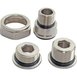 Adaptateur universel de robinet de chauffage 3/8 - 1/2 - Nickelé