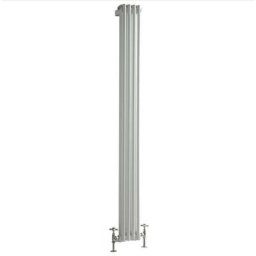 Hudson Reed - Windsor - Radiateur Rétro Vertical Double Rang - Blanc - 180cm x 20cm