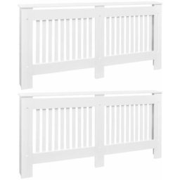 Vidaxl - Cache-radiateurs 2 pcs Blanc mdf 172 cm Blanc