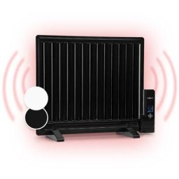 Wallander Radiateur à bain d'huile ultra plat 600W thermostat - noir - Noir