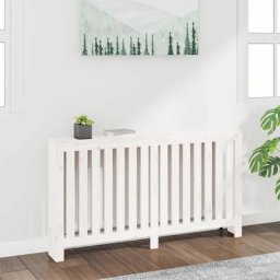 Cache-radiateur | Équipement pour radiateur Blanc 153x19x84 cm Bois massif de pin 43951